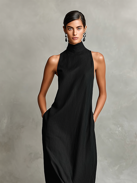 Cloe™ | Vestido Largo de Cuello Alto