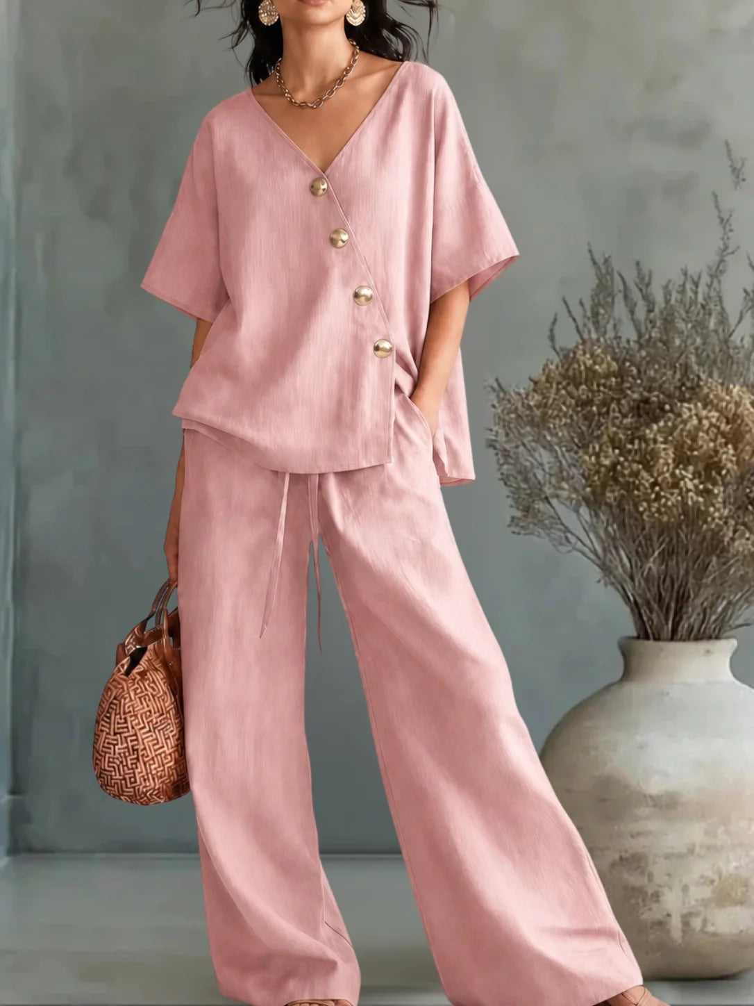 Silvana™ | Conjunto Escote en V con Botones