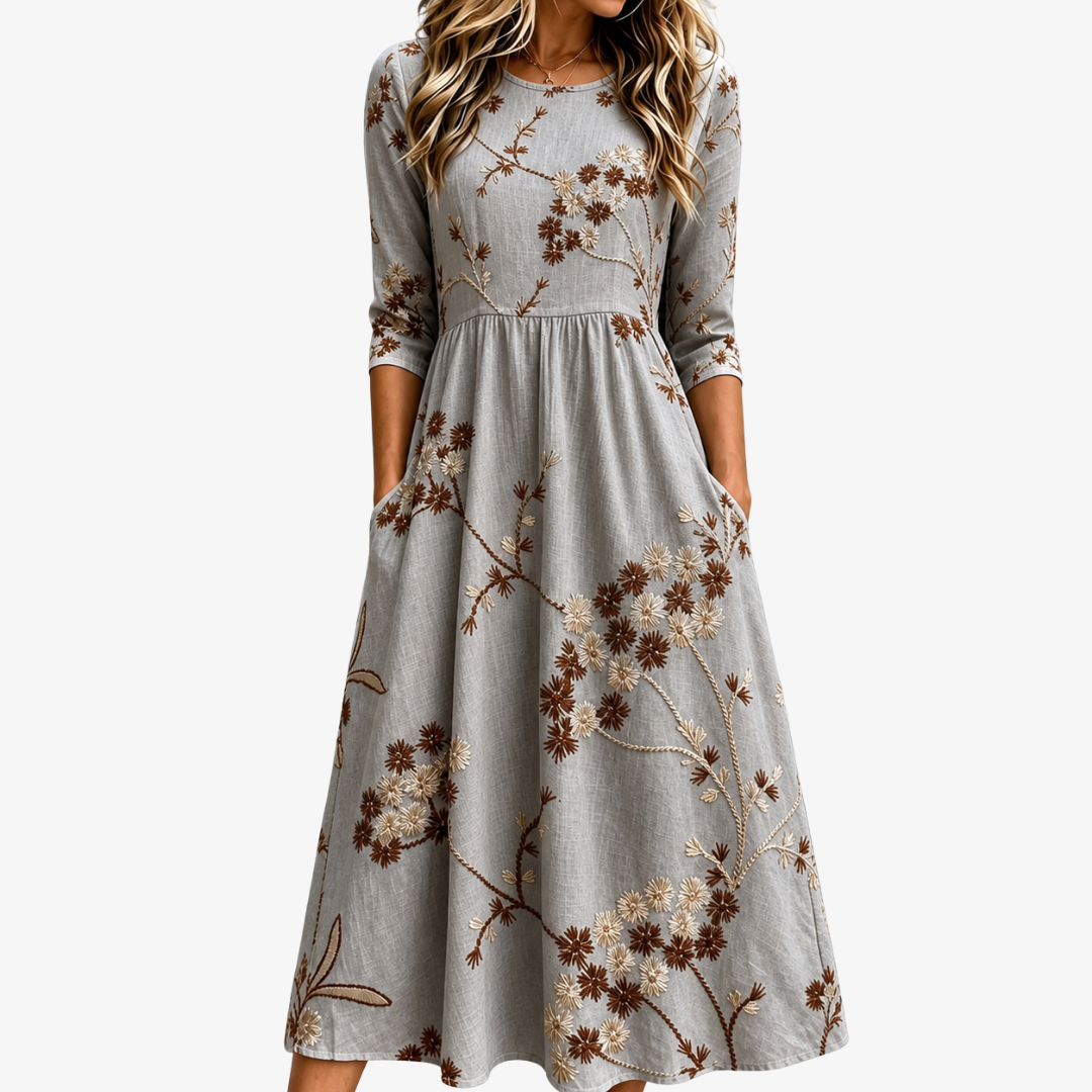 Fiorella™ | Vestido Midi con Bolsillos