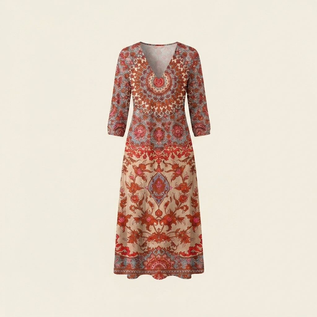 Gianna™ | Vestido rojo floral