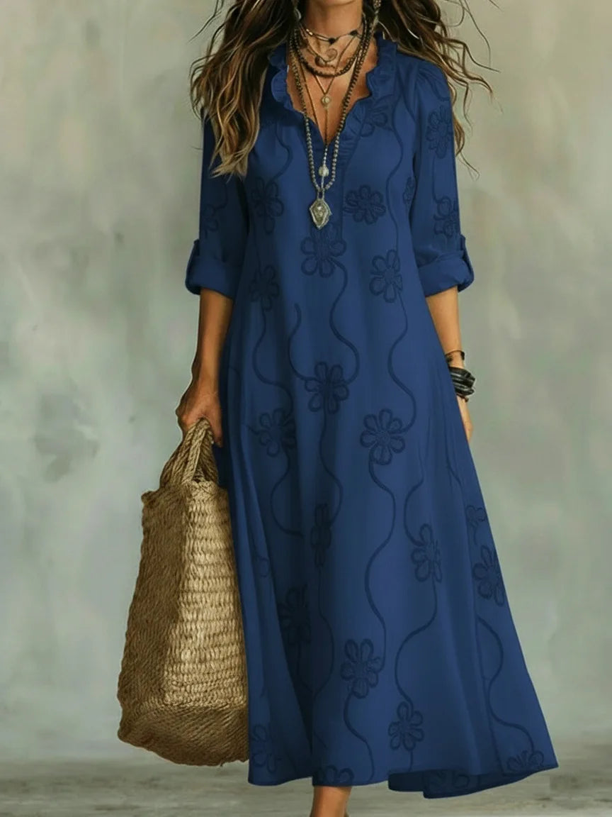 Sienna™ | Vestido Largo de Flores Bordadas