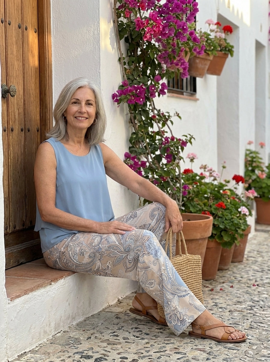 Serena™ | Conjunto Blusa y Pantalón Paisley