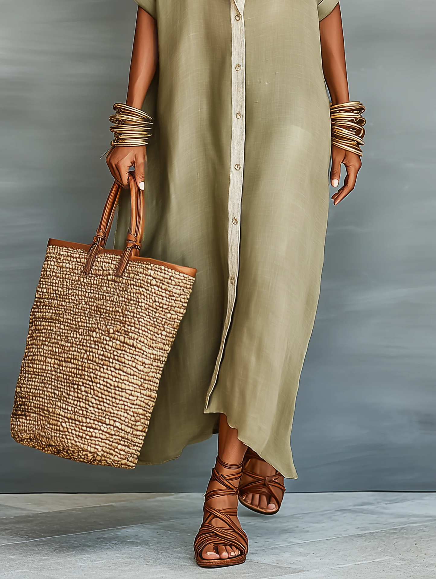 Manelle™ | Vestido Largo Camisero Minimalista