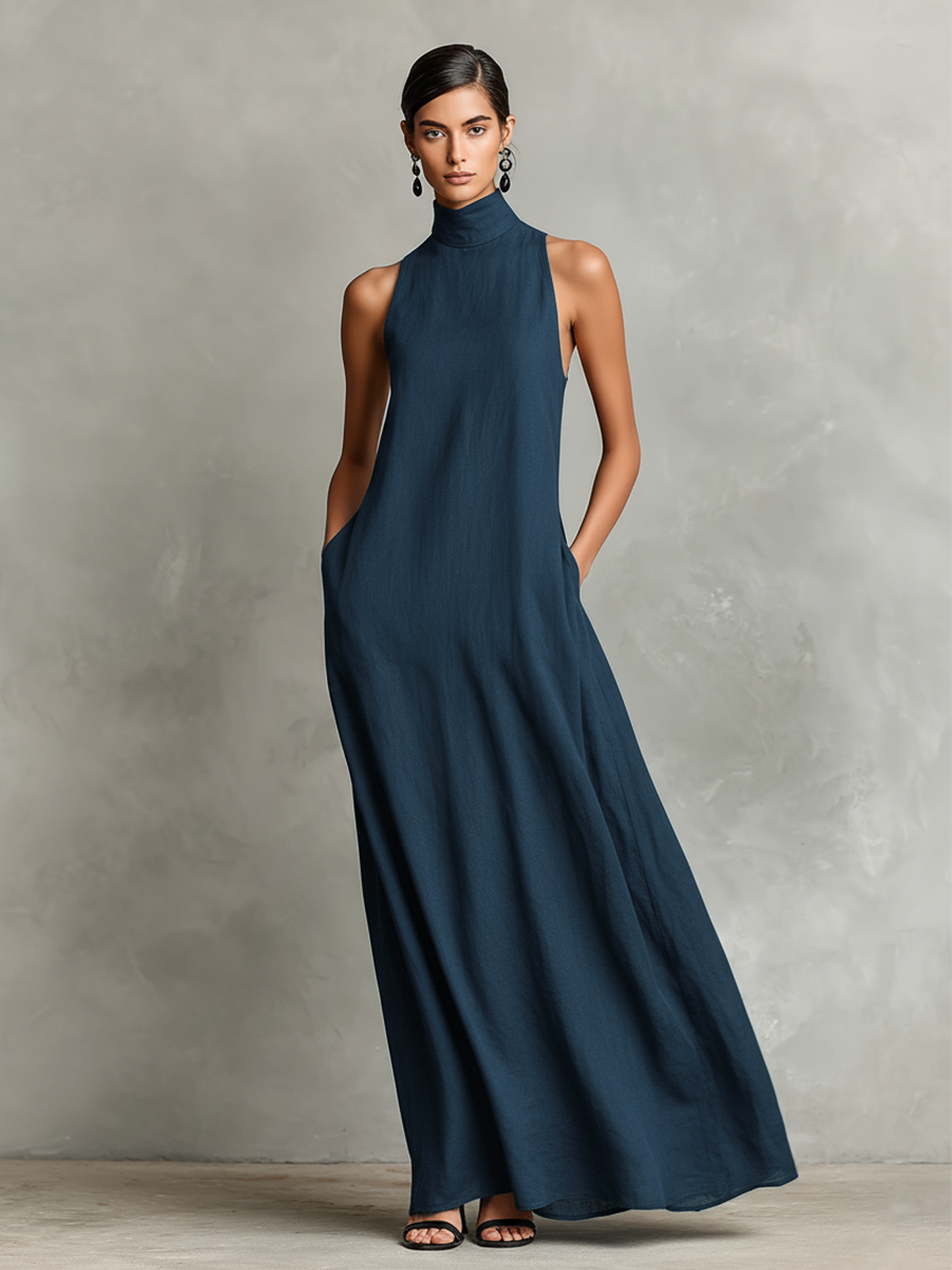 Cloe™ | Vestido Largo de Cuello Alto