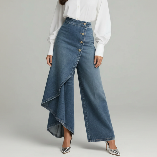 Carla - Pantalón Denim Envolvente