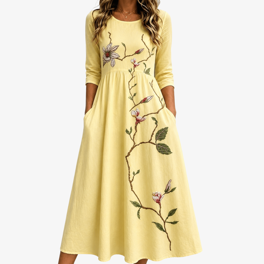 Estela™ | Vestido Midi con Bolsillos