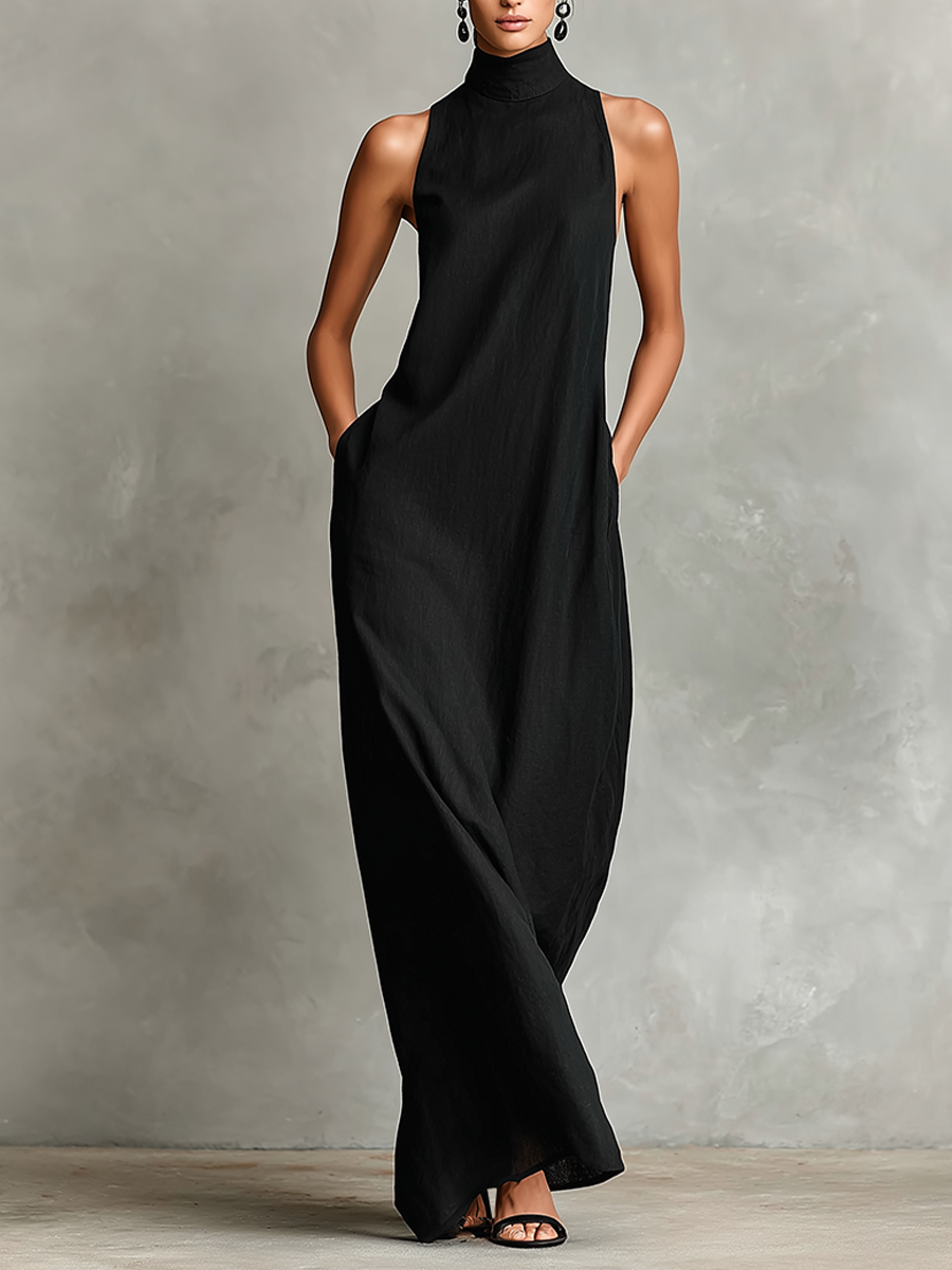 Cloe™ | Vestido Largo de Cuello Alto