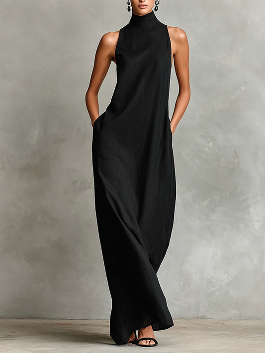 Cloe™ | Vestido Largo de Cuello Alto