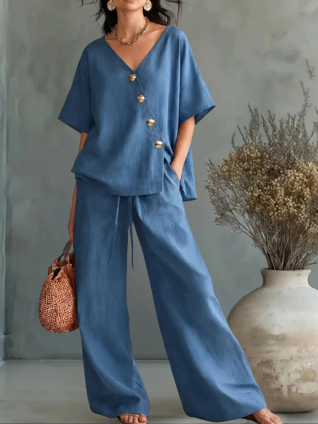 Silvana™ | Conjunto Escote en V con Botones