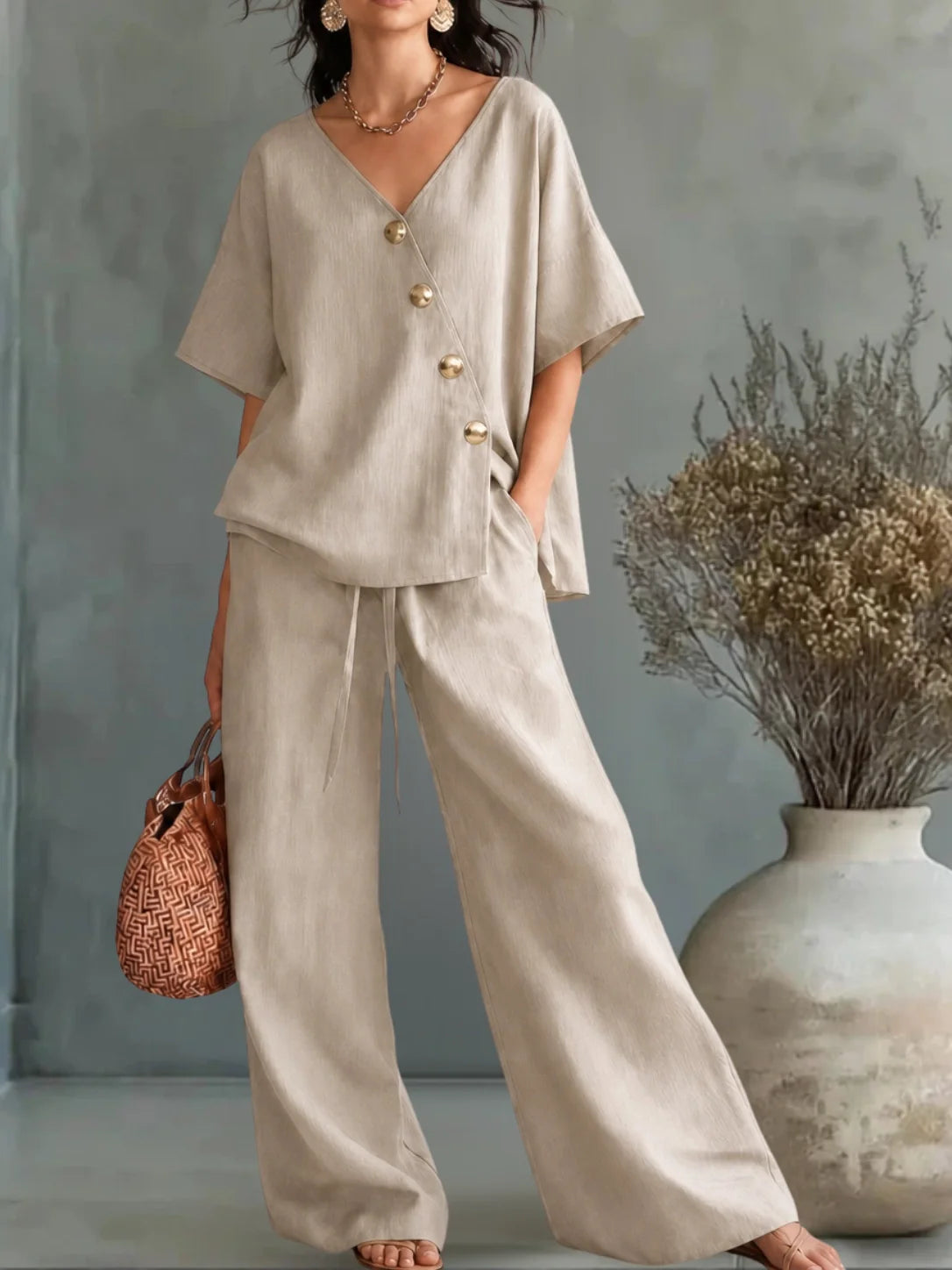 Silvana™ | Conjunto Escote en V con Botones