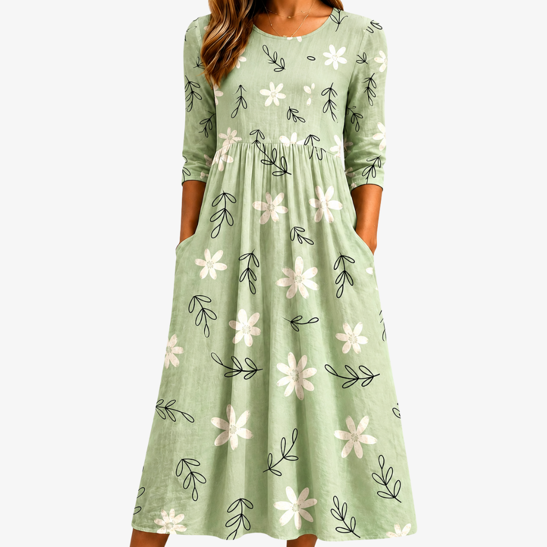 Alba™ | Vestido Midi con Bolsillos
