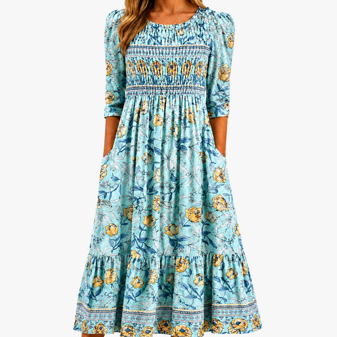 Simona™ | Vestido Midi con Bolsillos