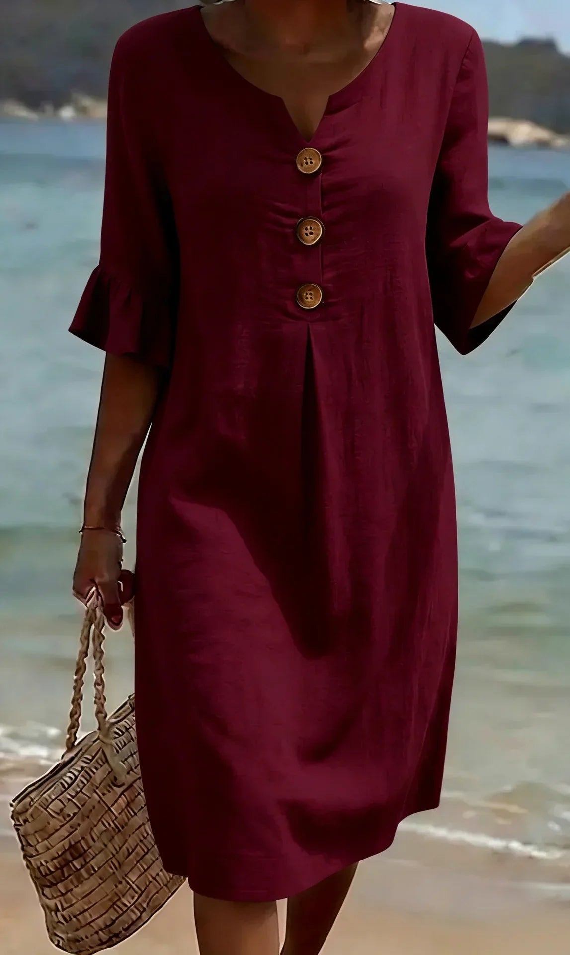 Vanesa™ | Vestido Largo con Botones y Manga de Volante