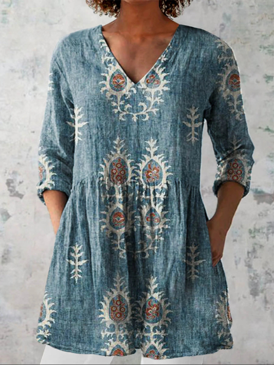 Élise™ | Blusa Larga con Cuello en V