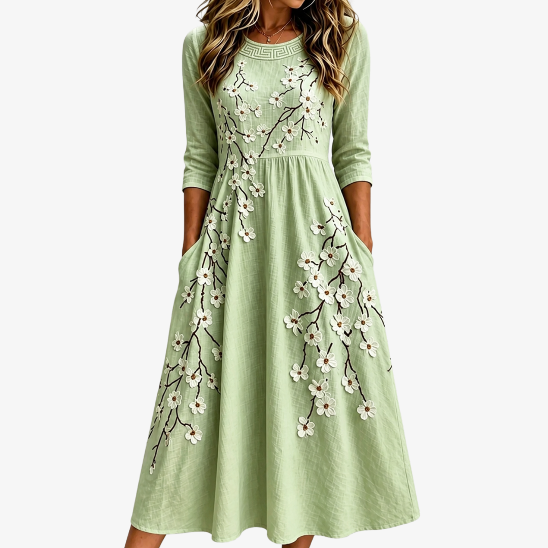Lorena™ | Vestido Midi con Bolsillos