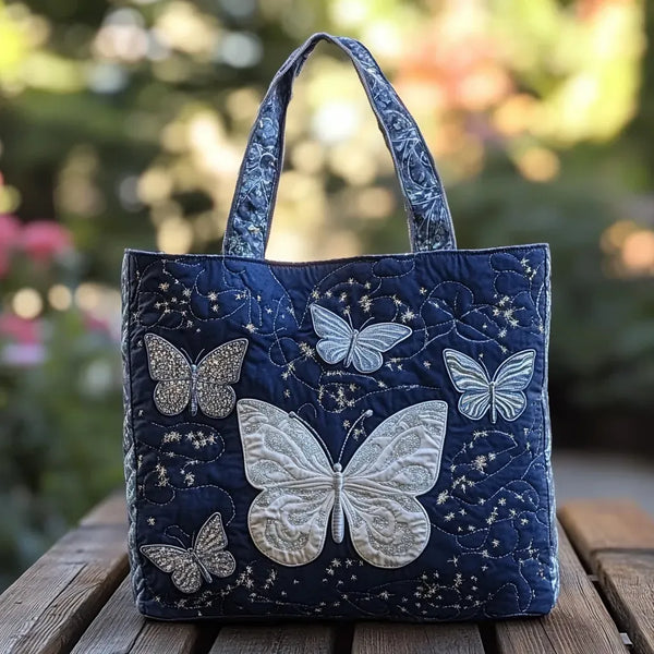 Argenta™ | Bolso Artesanal Mariposa Plata