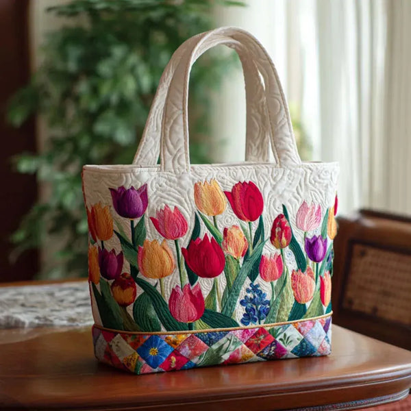 Flora™ | Bolso Acolchado con Tulipanes