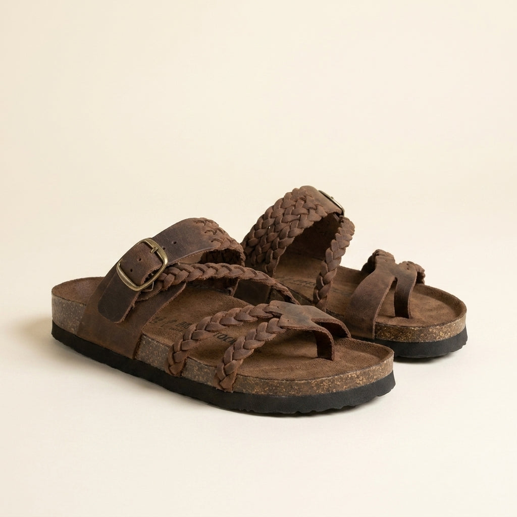 Briana™ | Sandalias de Corcho Trenzada