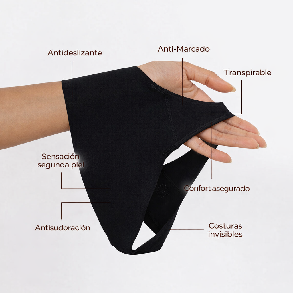 Pack 3x Tangas Invisibles "Second Skin" - Talle Medio | Negro