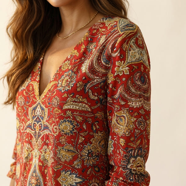 Aurora™ | Vestido rojo floral