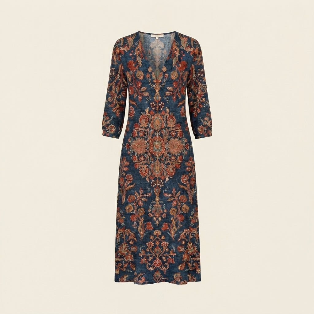 Alessia™ | Vestido granate floral