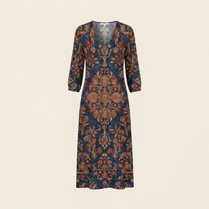 Alessia™ | Vestido granate floral