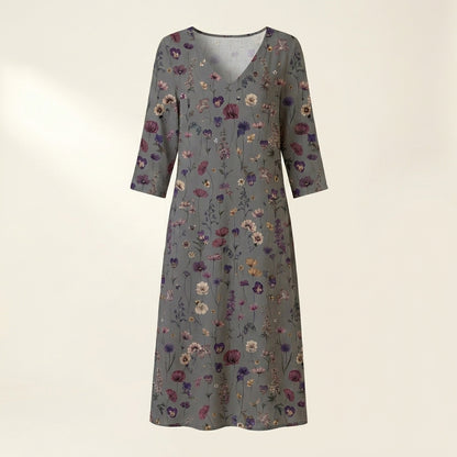 Sara™ | Vestido gris floral