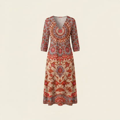 Gianna™ | Vestido rojo floral
