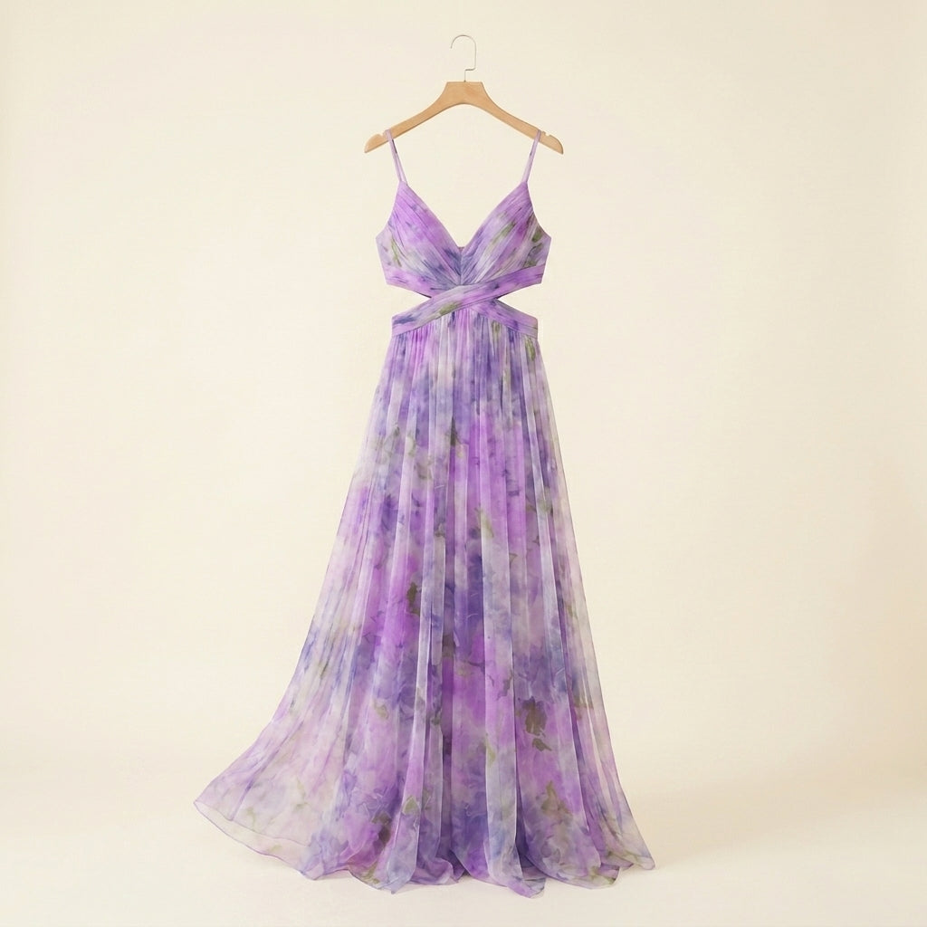 Giselle™ | Vestido Maxi de Gasa con Estampado Floral