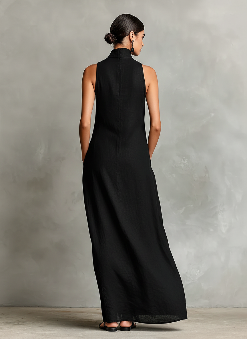 Cloe™ | Vestido Largo de Cuello Alto