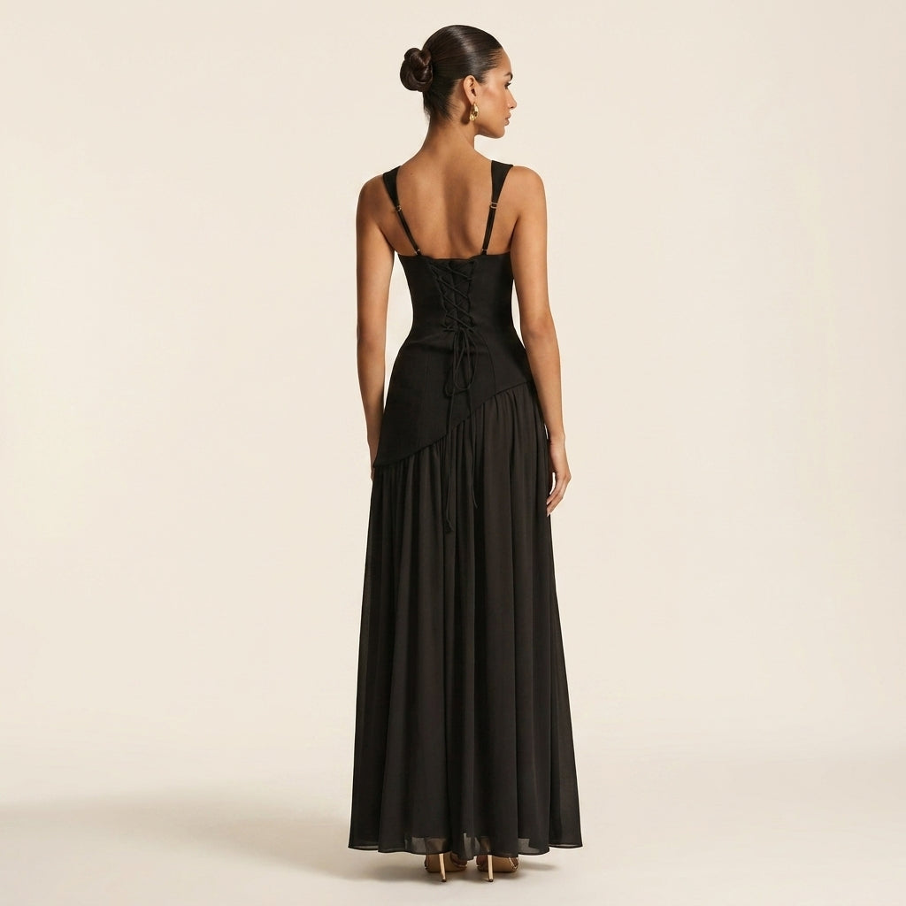 Tullulah™ | Vestido Maxi Corsé Espalda Lace-Up