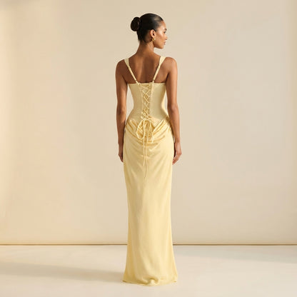 Cornelia™ | Vestido Maxi Corsé Drapeado