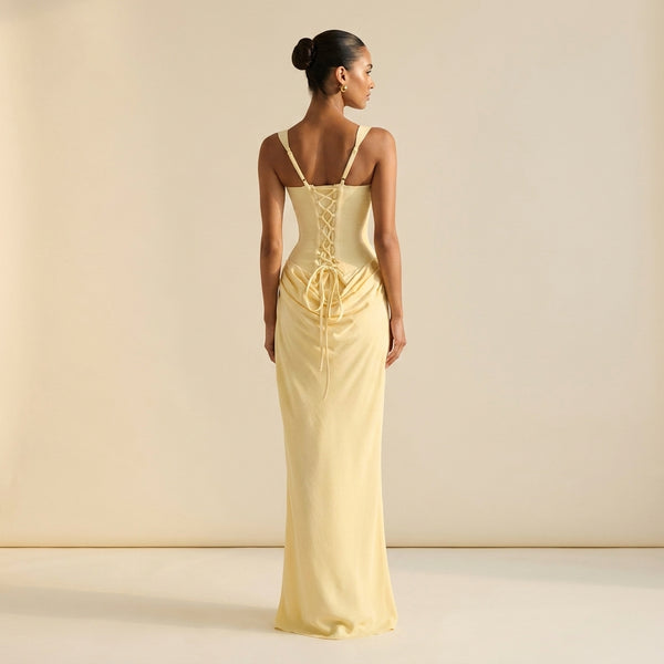 Cornelia™ | Vestido Maxi Corsé Drapeado