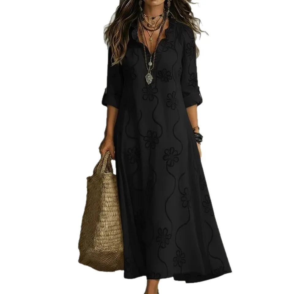Sienna™ | Vestido Largo de Flores Bordadas