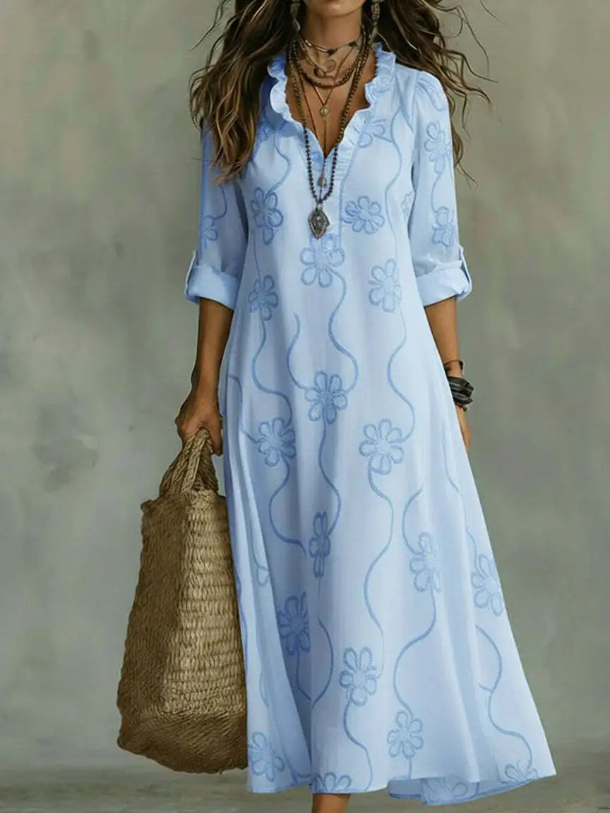 Sienna™ | Vestido Largo de Flores Bordadas