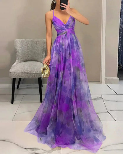 Giselle™ | Vestido Maxi de Gasa con Estampado Floral