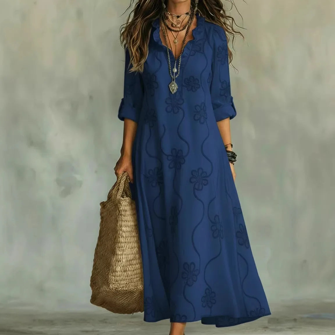 Sienna™ | Vestido Largo de Flores Bordadas