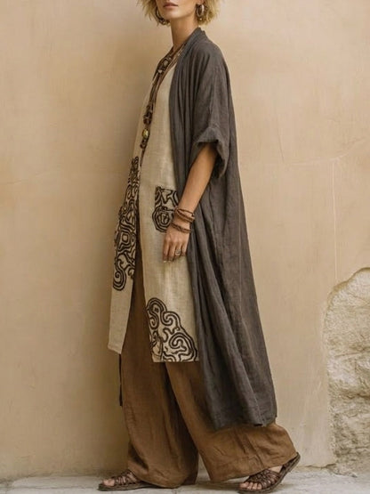 Raffaella™ | Conjunto Boho Largo Bordado