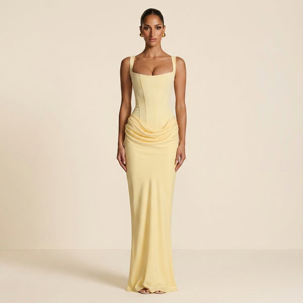 Cornelia™ | Vestido Maxi Corsé Drapeado