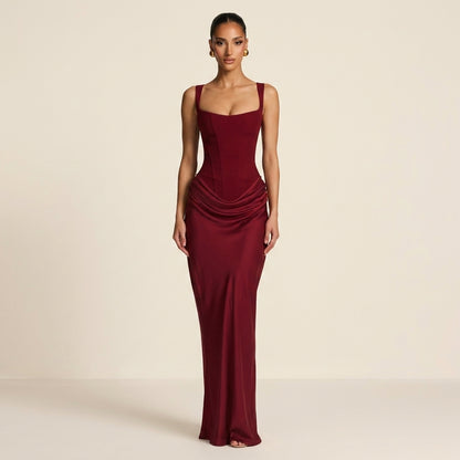 Cornelia™ | Vestido Maxi Corsé Drapeado