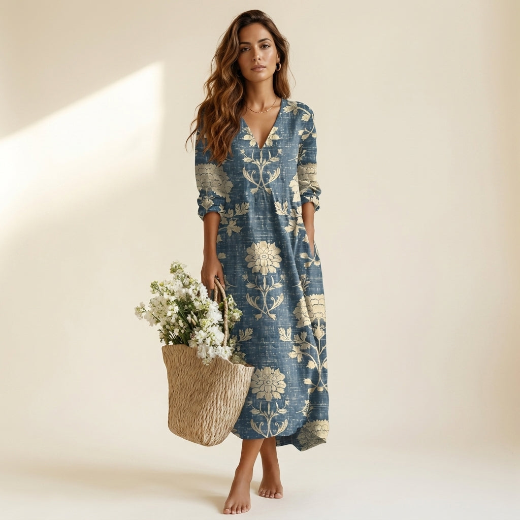 Noemi™ | Vestido azul floral