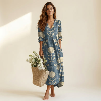 Noemi™ | Vestido azul floral