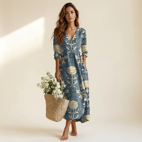 Noemi™ | Vestido azul floral