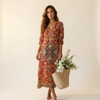 Aurora™ | Vestido rojo floral