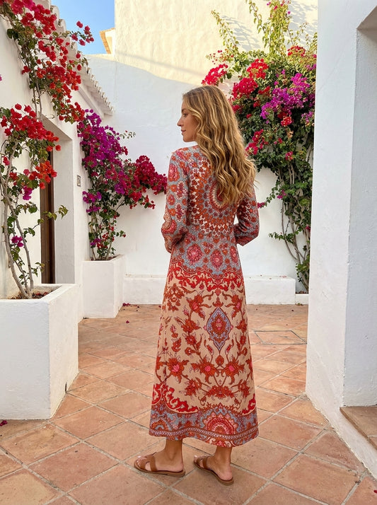 Gianna™ | Vestido rojo floral