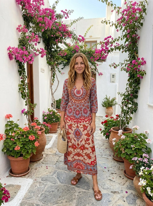 Gianna™ | Vestido rojo floral