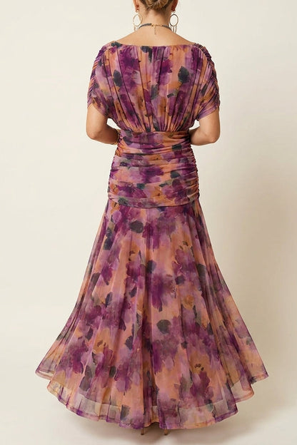 Carlota™ | Vestido Largo Drapeado de Tul