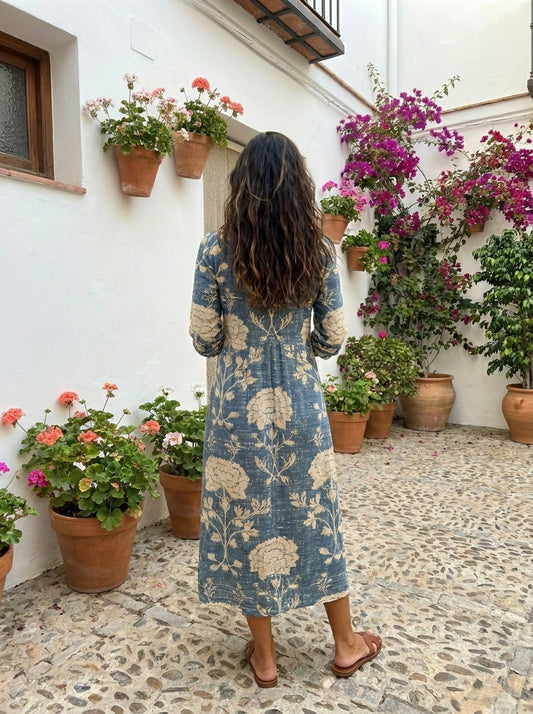 Noemi™ | Vestido azul floral