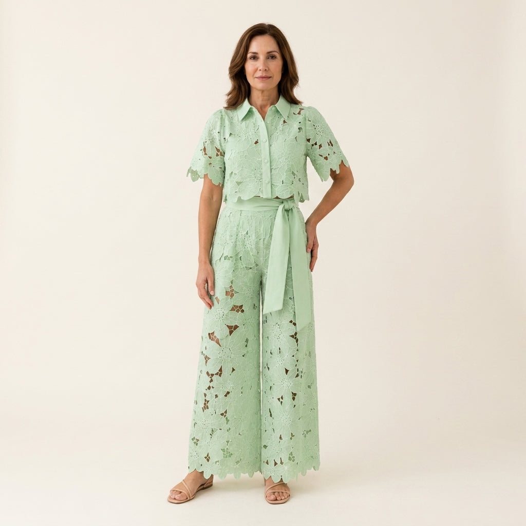 Adelina™ | Conjunto Bordado Calado de Verano
