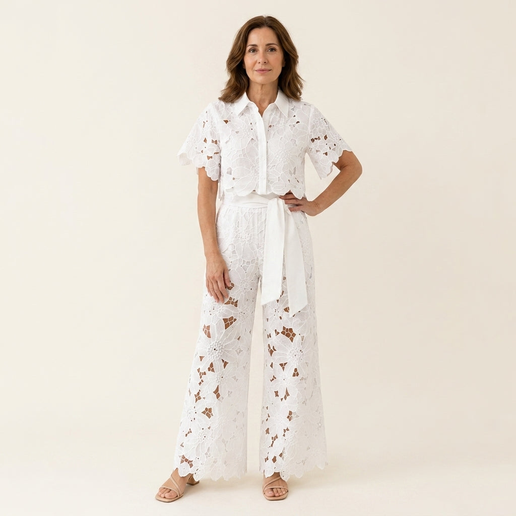 Adelina™ | Conjunto Bordado Calado de Verano